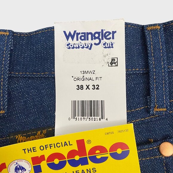 Wrangler Cowboy Cut Denim Jeans Blue Men's Size 38X32 Original Fit Pro Rodeo New - Picture 9 of 12